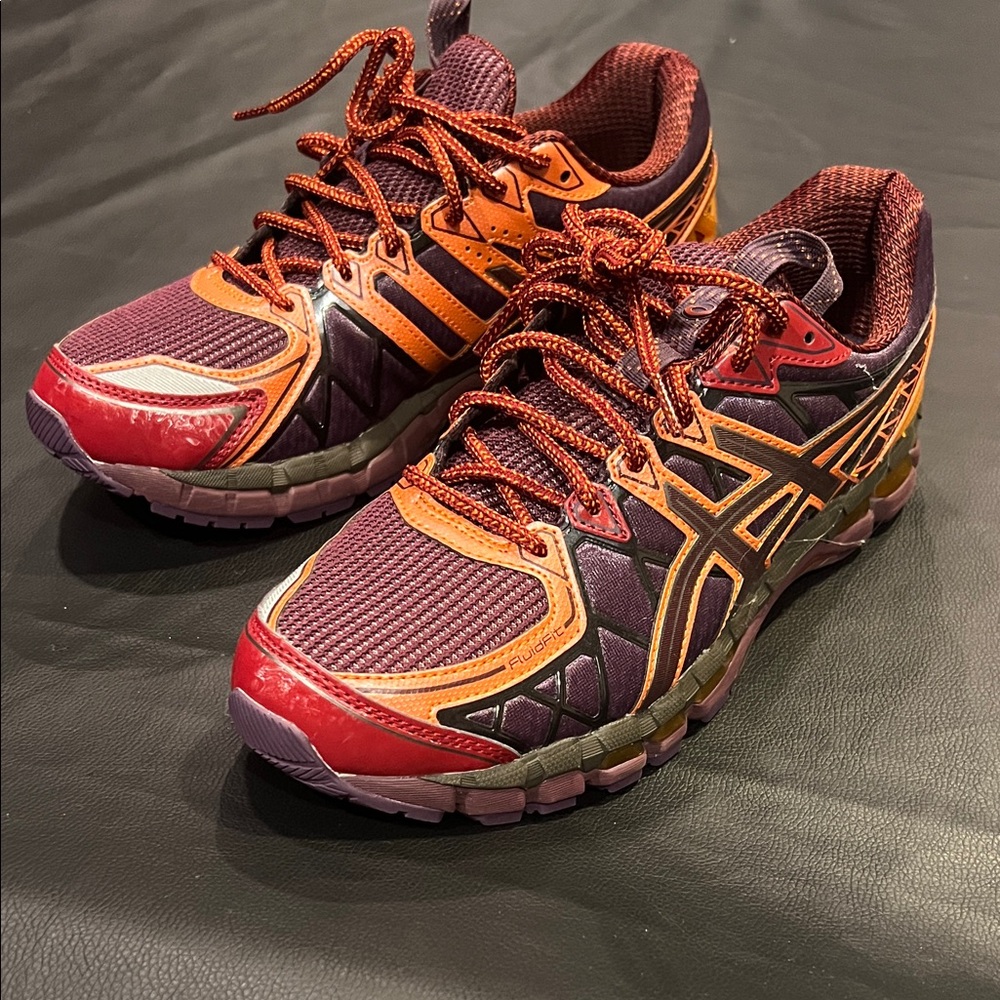 Asics Men's Red and Orange Athletic Shoes